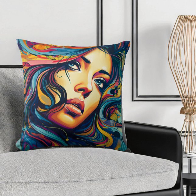 Woman Pop Art Cushion (Creator Uploaded)