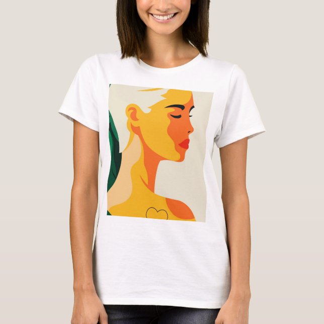 Woman Portrait Abstract Modern  T-Shirt (Front)
