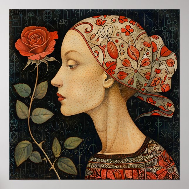 Woman Portrait Decorative Art Print  (Front)