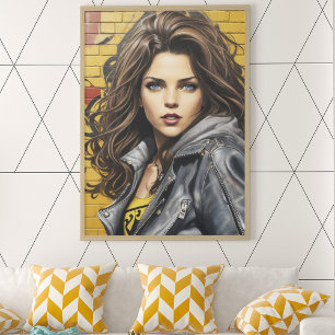 Woman Portrait in Street Art Poster