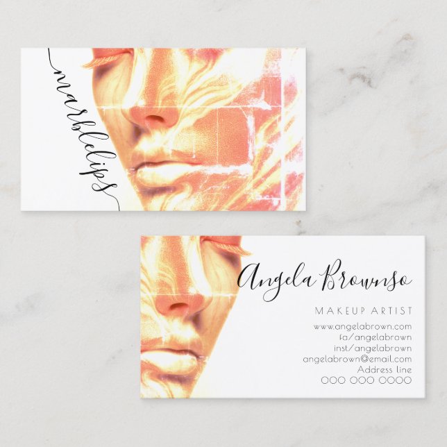 Woman Portrait Photo Retro Business Card (Front/Back)
