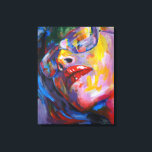 woman portrait with eyeglass canvas print<br><div class="desc">colourful,  contemporary portrait,  it will give energy to your wall throught colours</div>