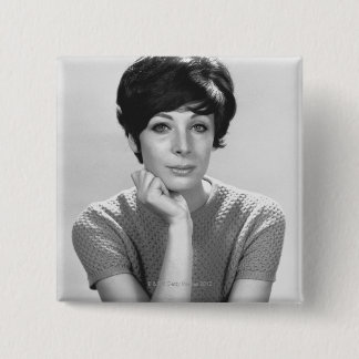 Woman Posing 15 Cm Square Badge
