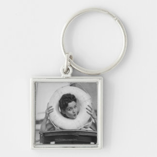 Woman Posing 3 Key Ring