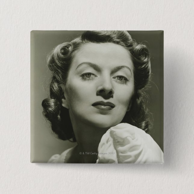 Woman Posing in Studio 2 15 Cm Square Badge (Front)