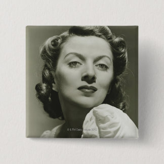 Woman Posing in Studio 2 15 Cm Square Badge
