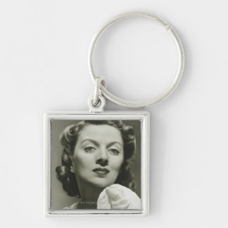 Woman Posing in Studio 2 Key Ring