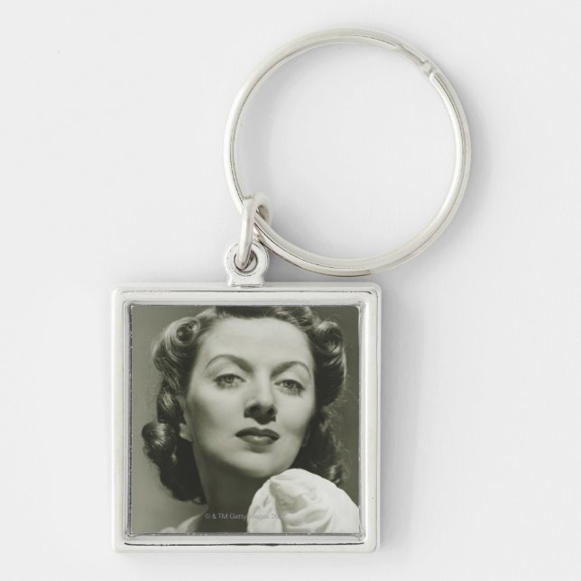 Woman Posing in Studio 2 Key Ring (Front)