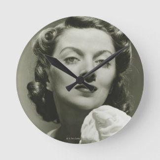 Woman Posing in Studio 2 Round Clock