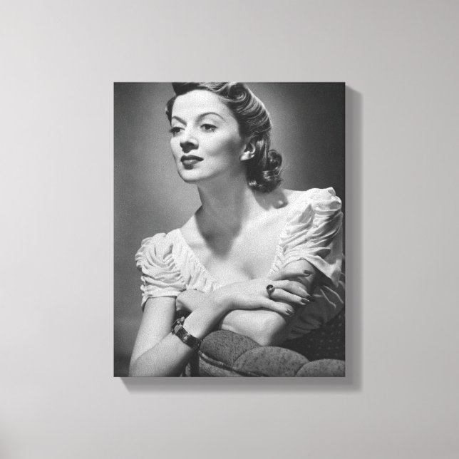 Woman Posing in Studio Canvas Print (Front)