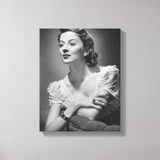 Woman Posing in Studio Canvas Print