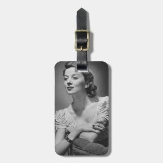 Woman Posing in Studio Luggage Tag