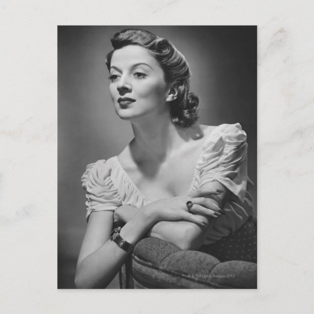 Woman Posing in Studio Postcard (Front)