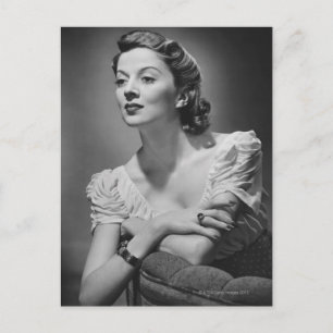 Woman Posing in Studio Postcard