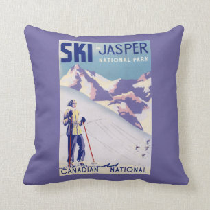 Woman Posing Open Slopes Poster Cushion