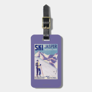 Woman Posing Open Slopes Poster Luggage Tag