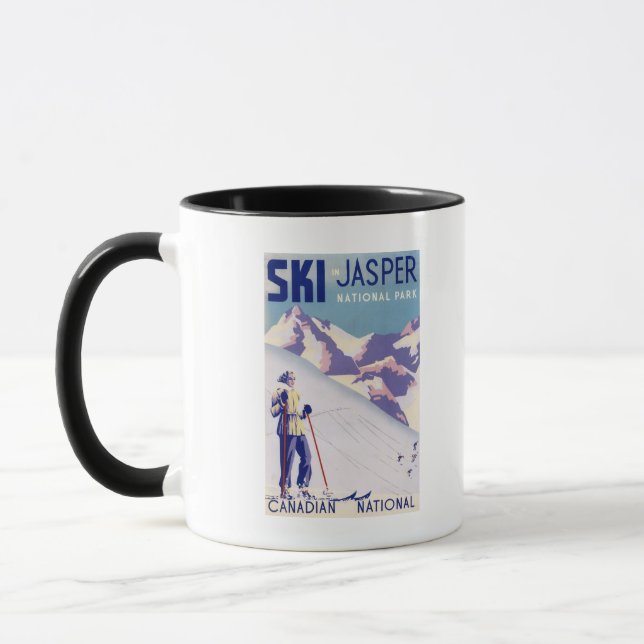 Woman Posing Open Slopes Poster Mug (Left)