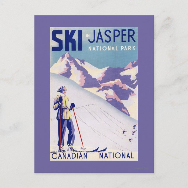Woman Posing Open Slopes Poster Postcard (Front)