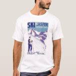 Woman Posing Open Slopes Poster T-Shirt<br><div class="desc">Jasper National Park,  Canada - Woman Posing Open Slopes Poster - Jasper National Park,  Canada  was created in 1950. This image depicts scenes from Jasper National Park,  Canada.</div>