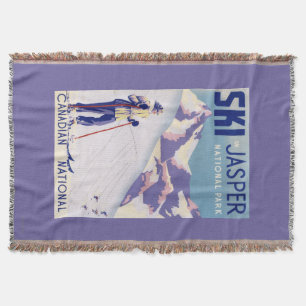 Woman Posing Open Slopes Poster Throw Blanket