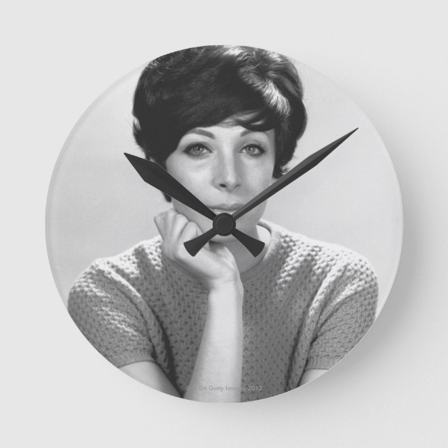 Woman Posing Round Clock (Front)