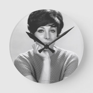 Woman Posing Round Clock