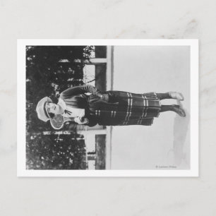 Woman Posting in Tennis Outfit Photograph Postcard