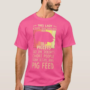 Woman Pot Bellied Pig Design - Woman Pig Farmer T-Shirt