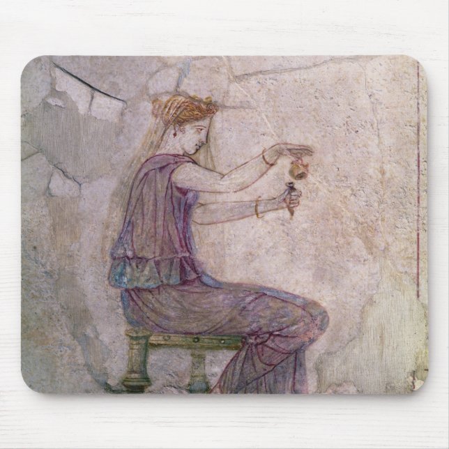 Woman Pouring Perfume into a Phial Mouse Mat (Front)