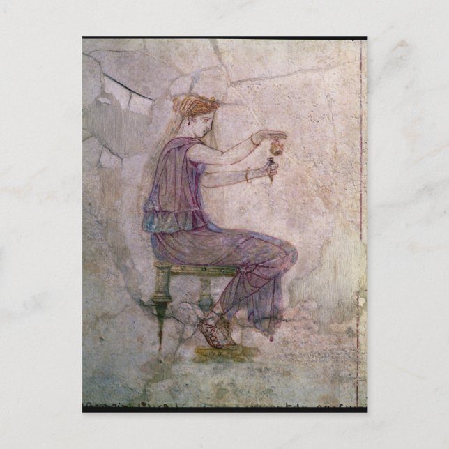 Woman Pouring Perfume into a Phial Postcard (Front)