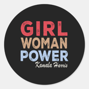 Woman Power Kamala Harris Retro Vintage Classic Round Sticker