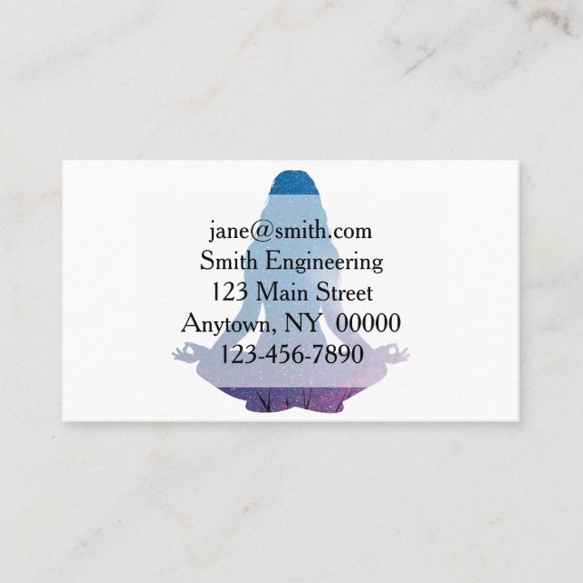 Woman practicing yoga - Choose background color Business Card (Front)