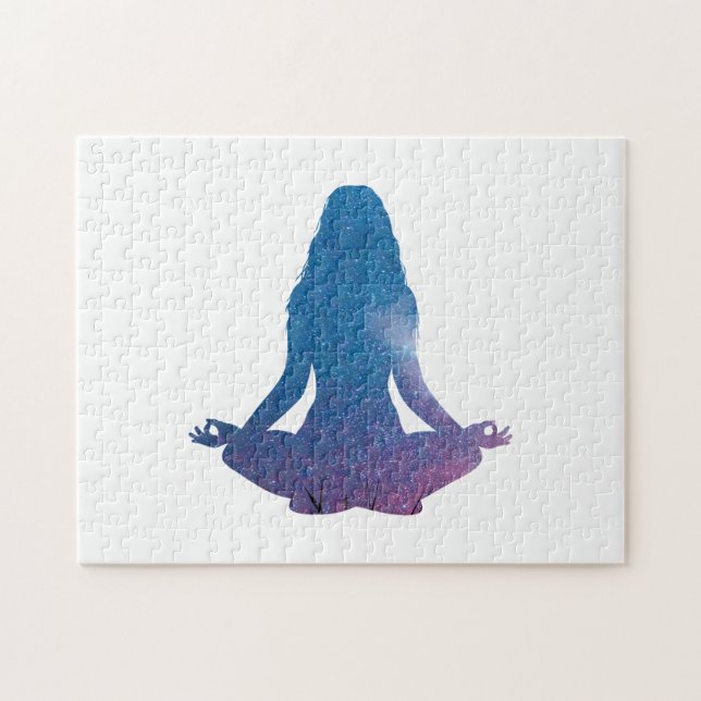 Woman practicing yoga - Choose background color Jigsaw Puzzle (Horizontal)