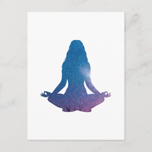 Woman practicing yoga - Choose background colour Postcard (Front)