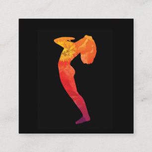 Woman Practicing Yoga Pose   Customisable Square Business Card