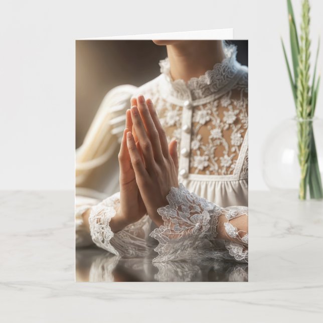 Woman Praying For Thinking of You Card (Front)