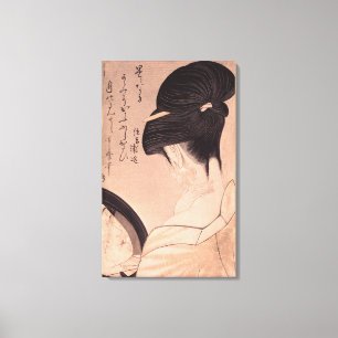 Woman Putting on Make-up Canvas Print