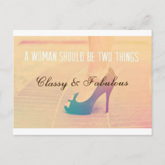 Woman Quotation - Classy & Fabulous Postcard