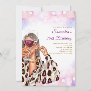 Woman Rainbow Birthday Invitations