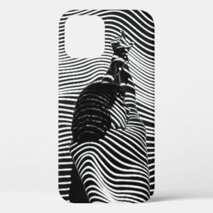 WOMAN RAISING BOTH ARMS WITH STRIPE LIGHT COLOR iPhone 12 CASE