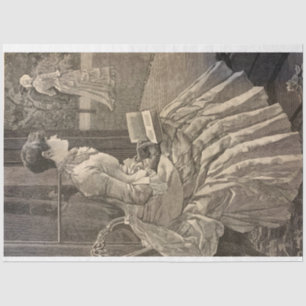 Woman Reading, 1880's Tissue Paper