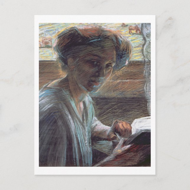 Woman Reading, 1909 (oil on canvas) Postcard (Front)