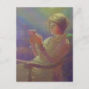 Woman Reading, 1921 Postcard