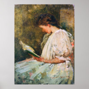 Woman reading a book, title unknown poster
