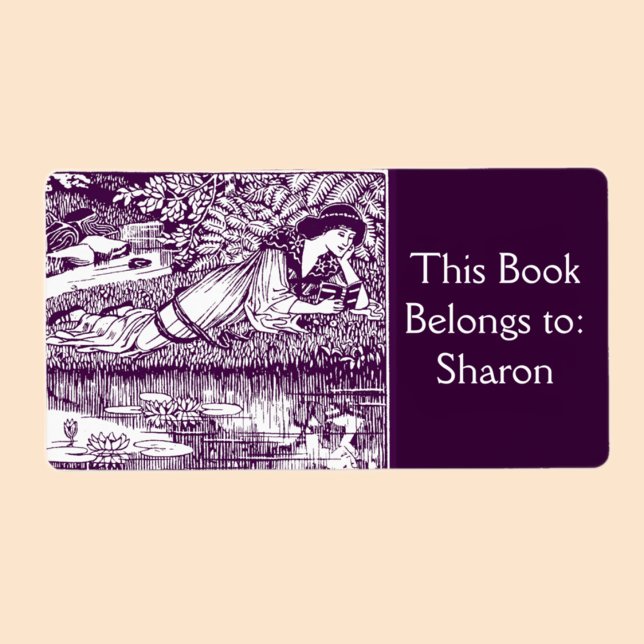Woman Reading Art Nouveau Bookplate (Creator Uploaded)