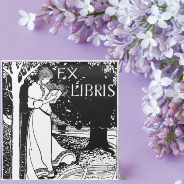 Woman Reading Art Nouveau   Glass Coaster (Creator Uploaded)