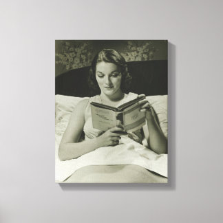 Woman Reading Book Canvas Print