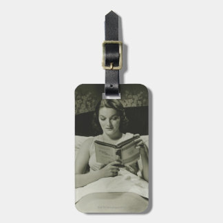 Woman Reading Book Luggage Tag