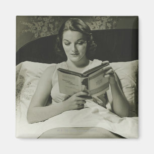 Woman Reading Book Magnet