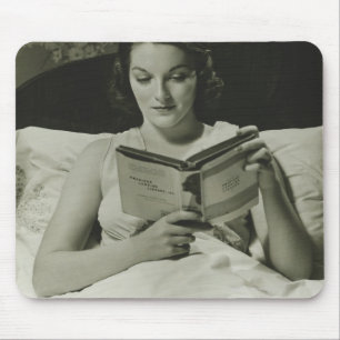 Woman Reading Book Mouse Mat